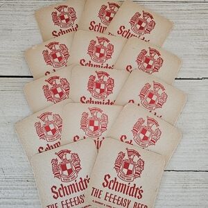 Set Of 14 Vintage '60s Schmidt's Beer Cardboard Coasters